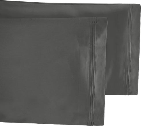 Superior Egyptian Cotton King Pillowcases, 650 Thread Count, 2-Pieces, Grey