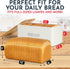 Countertop Culinary Couture White Bread Box for Kitchen with Bamboo Lid - Large BreadBox for Homemade Bread - Storage