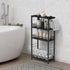 Slim Storage Cart, 4 Tier Rolling Kitchen Cart, Utility Serving Cart for Small Spaces, Modern Black