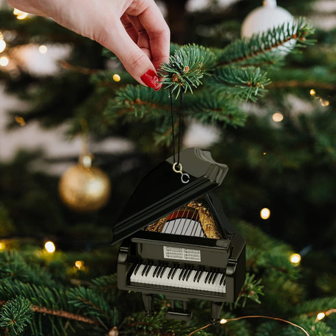 Broadway Gifts 3.5" Black Wood Grand Piano Ornament, Decoration for Piano Players