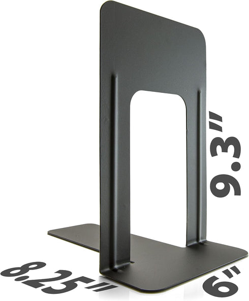 Officemate Non-Skid Bookends, 9”, Chip Proof Enamel Coating, Non-Skid Base (93051)