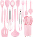 Kitchen Utensils Set, 12 Pieces Silicone Cooking Utensils (Dishwasher Safe), 392°F Heat Resistant Spatula Set for