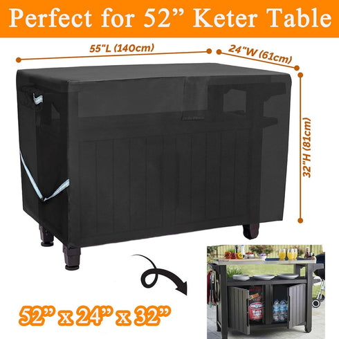 Cover-55" 24" 32" Outdoor Prep Table x x Heavy Duty Waterproof Grill Cover Compatible with Keter Unity Portable