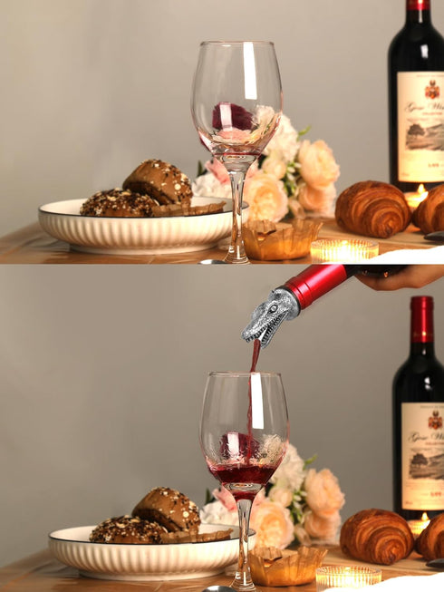 Animal Wine Pourer Spout, Drip Free Bottle Pourer & Stopper for Wine and Liquor Bottles, Funny Gift for Men, Dad