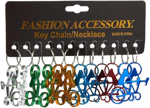Juvale Keychain Bottle Opener - 12-Pack Bicycle Bike Portable Metal Openers for Wedding Party Favor in 6 Colors