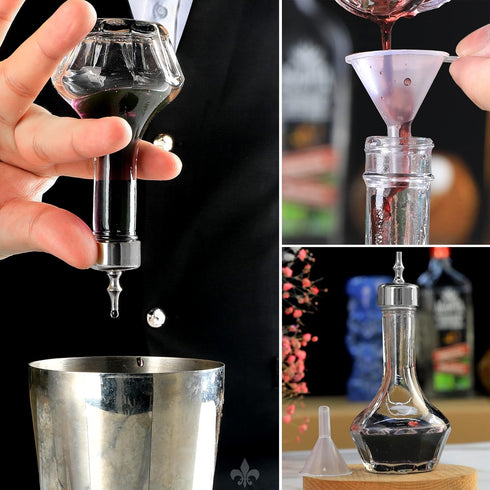 LINALL Bitters Bottle Set of 3-1.7oz/50ml Dasher Bottles with Gold, Rose Gold, and Matte Black Dasher Top for Craft