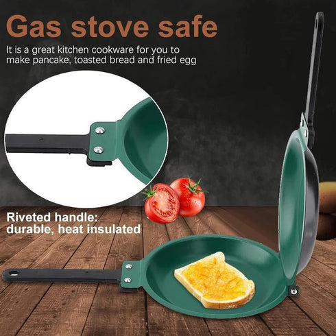 Non-Stick Frying Pan, Double-Sided Flips Design, Easy-To-Clean Pancake Pan for Household Kitchen Cookware