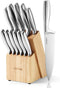 CAROTE 12-Piece Knife Set, All-Stainless Steel Knife Block Set, Kitchen Knives with