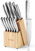 CAROTE 12-Piece Knife Set, All-Stainless Steel Knife Block Set, Kitchen Knives with
