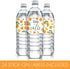 Orange Little Cutie Baby Shower Water Bottle Labels, Waterproof Stickers for 24 Count Water Bottles
