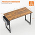 Sweetcrispy 40 Inch Small Computer Desk for Kids with Headphone Hooks & Storage Bag, Rustic Brown