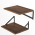Heimlove 12 Inch 16W 12D Set 2, Deep Floating Shelves for Wall, x Wood Wall Shelves of Walnut Wide Floating Bookshelf