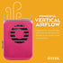 O2COOL Battery Powered Deluxe Necklace Fan for Personal Cooling, Adjustable Lanyard (Pink)