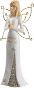 Pavilion - in Loving Memory - 9 Inch White & Gold Angel Figurine