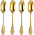 KEAWELL Luxury Dinner Spoon Set of 4, 18/10 Stainless Steel Mirror Polished Tablespoons, 7.8 Inches, Gold