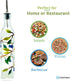 Glass Olive Branch Oil/Vinegar Cruet for Kitchen, 16 oz Dispenser with Stainless Steel Spout for Easy Pouring