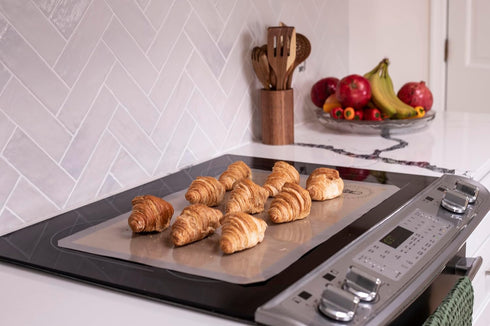 Silicone Baking Mat for 3/4 Size Cookie Sheets, 3 Pack Non-Stick Oven Safe Liners for Easy Clean