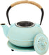 18 oz/500 ml, 3-Piece Set Set Juvale Cast Iron Tea Kettle with Infuser - Green, - Teapot for Brewing Loose Leaf Tea