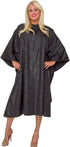 BLOOM CAPE Stylist Salon Cape, Water Resistant Silky Polyester Black on Black Etched Flower Print