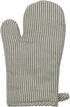 Set of 3 Cotton Oven Mitts and Pot Holders, Grey Stripes, Quilted Heat Resistant Kitchen Gloves