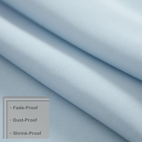 24 24 Inch Small Square Light Blue Tablecloth x Polyester Fabric Washable Table Cover Decorative Wrinkle Resistant