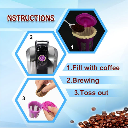 Disposable Coffee Filters, 100 Count Natural Paper, Compatible with Keurig Brewers 1.0 and 2.0, Fit Reusable Coffee Pods