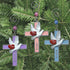 Faith Hope Love Cross Christmas Ornaments, Set of 3 Religious Crosses with Doves, Hearts, Inspirational Xmas Gift