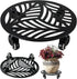 1 Pack Large Metal Plant Caddy with Wheels 13.6 Inches Heavy-duty Wrought
