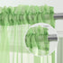 GYROHOME Basic Rod Pocket Sheer Voile Curtain Set of 2 Panels, Sunlight Filtering for Living Room (Green 52x84 inch)