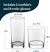 Set, Set, Set 16 Libbey Province Tumbler and Rocks Glass Elegant Drinkware Glasses Dishwasher Safe Drinking Glasses