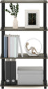 Furinno (99557GYW/BK) Turn-N-Tube 4-Tier Display Rack, Multipurpose Shelf - French Oak Grey/Black