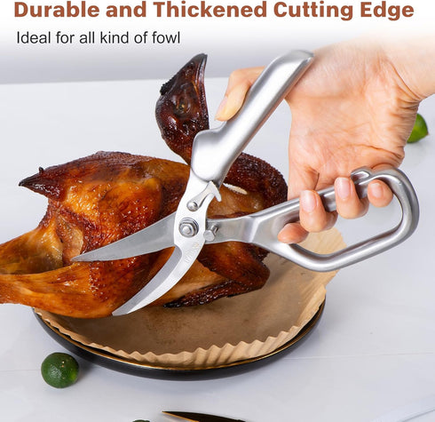 LIVINGO Kitchen Scissors - Heavy Duty Poultry Shears Sharp Cutting Food Chicken Bone Meat Vegetable for Cooking
