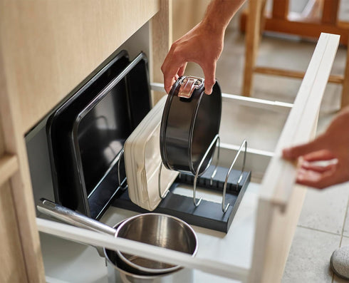 Joseph Joseph DrawerStore Cookware Organizer, Space Saving Baking Tray Rack for Pans and Lids