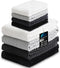 QAJ 100% Cotton Kitchen Towels and Dishcloths Set, Pack of 8 Super Absorbent