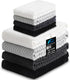 QAJ 100% Cotton Kitchen Towels and Dishcloths Set, Pack of 8 Super Absorbent