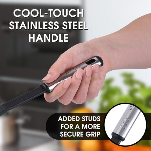 Zulay Premium Nylon Spatula, 12.5 Inch Flexible Turner with Stainless Steel Ergonomic Handle
