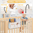 Bedside Caddy Organizer with Fixed Straps and Water Bottle Holder, 2pcs White for Home, College Dorm, Bunk Bed