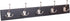 BirdRock Home Tri Hook Coat Rack, 5 Hooks, Wall Mount Hat Rack, Black Finish with Satin Nickel Hooks