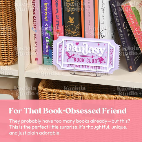 KACIOLA STUDIO Library Sign, Bookish Decor for Book Nook, Gifts for Booklovers/Reader/Women, Bookshelf Book Store