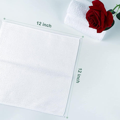 Set 100 Pack, 12x12 Inch, Orighty Microfiber Washcloths Bulk Towels Highly Absorbent and Soft Feel Face Cloths