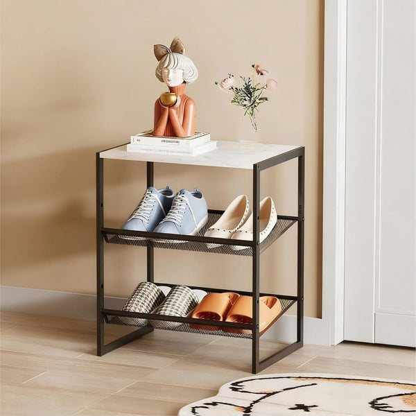 Garden 4 you Shoe Rack for Closet Narrow 3 Tiers, Small Shoe