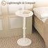 Elegant White Small Round Side Table for Limited Spaces