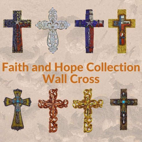 Comfy Hour Faith and Hope Collection, Polyresin Wall Hanging Cross (Multi-Color)