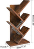 4-Tier HBC014H YMYNY Tree Bookshelf, Book Storage Organizer Shelves,Rustic Brown