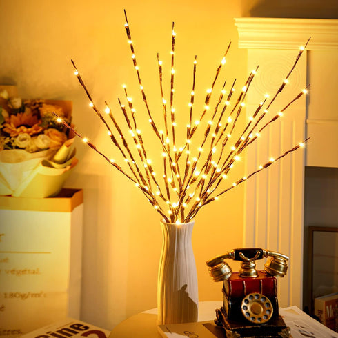 KXCOFTXI 3 Pack Twig Lights, Prelit Branches, USB Plug in with 60 LED Bulbs, Decorative Lights for Indoor Party