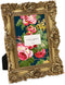 Laura Ashley 4x4 Gold Ornate Textured Hand-Crafted Resin Picture Frame with Easel & Hook for Wall & Tabletop Display,