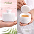 3" Counter, MARBLOUS KRAFTS Marble Salt Cellar with Lid White Salt Box, Stone Salt Container & Spice Jars, Stone Salt