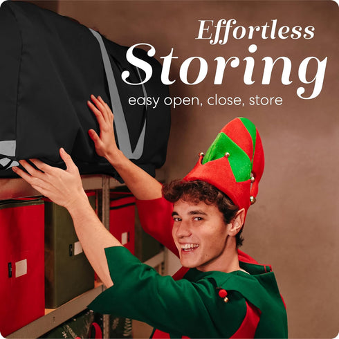 Handy Laundry Rolling Tree Storage Bag for 9-Foot Artificial Christmas Tree, Zippered with Carry Handles and Wheels,
