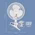 Air-Cooling 6-Inch Clip on Fan, 360° Rotation, Two Speed Portable Desk Fan with Strong Clamp Grip for Quiet Operation