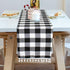 ShinyBeauty Buffalo Plaid Table Runner Black and White 13''x72'' Checkered Table Cover for Christmas Gatherings